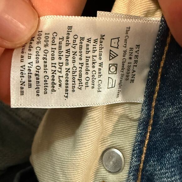 Everlane Women's Jeans The Curvy 90s Cheeky Straight NEW NWT 27 Vintage Mid Blue - Picture 9 of 9